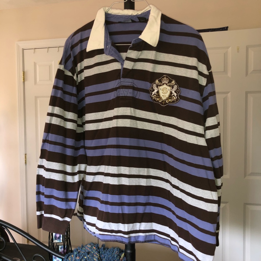 VINTAGE 90s EUC Sean John rugby shirt striped long sleeves